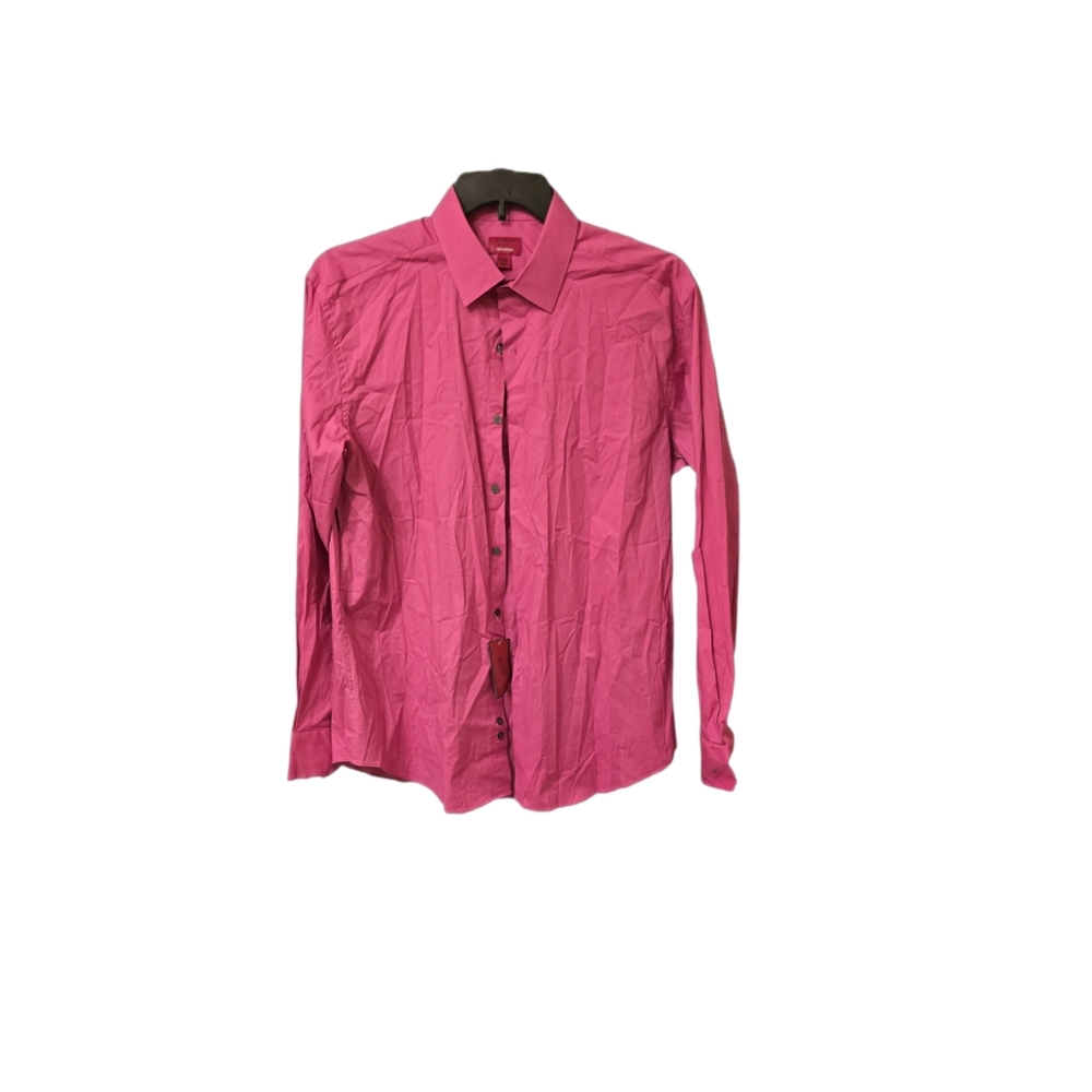 Alfani mens Slim fit stretch Pink sz L button down 16-16.5  34-35